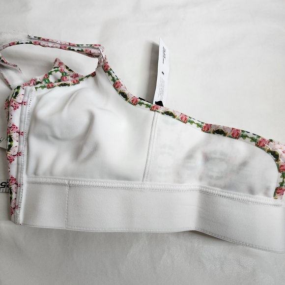 SHEFIT Flex Sports Bra White Pink Green Geometric Floral Print Size Smalll NWT - Picture 9 of 16